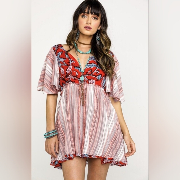 Free People Dresses & Skirts - Free People Multicolor Boho Mini Dress